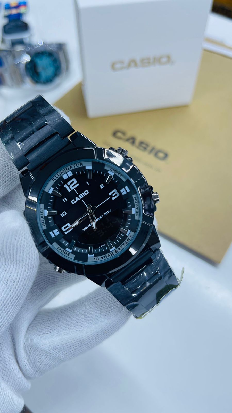 Casio Men’s Analog Digital Watch | Stainless Steel Luxury Design | 10 Year Battery | Water Resistant Sport Watch