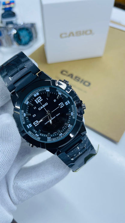 Casio Men’s Analog Digital Watch | Stainless Steel Luxury Design | 10 Year Battery | Water Resistant Sport Watch